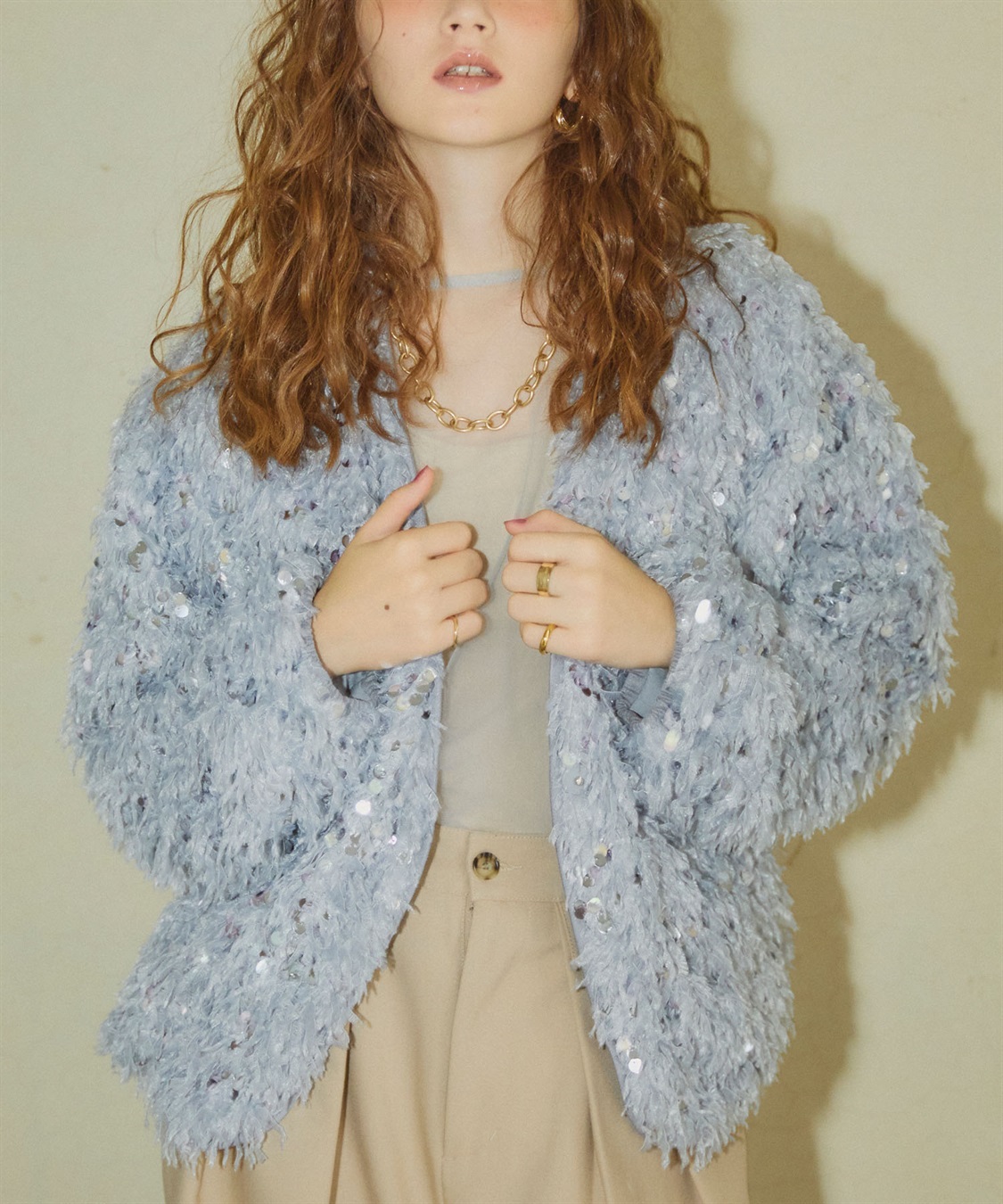 ELLEgirl スパンコールフェザーカーディガン_sub_16