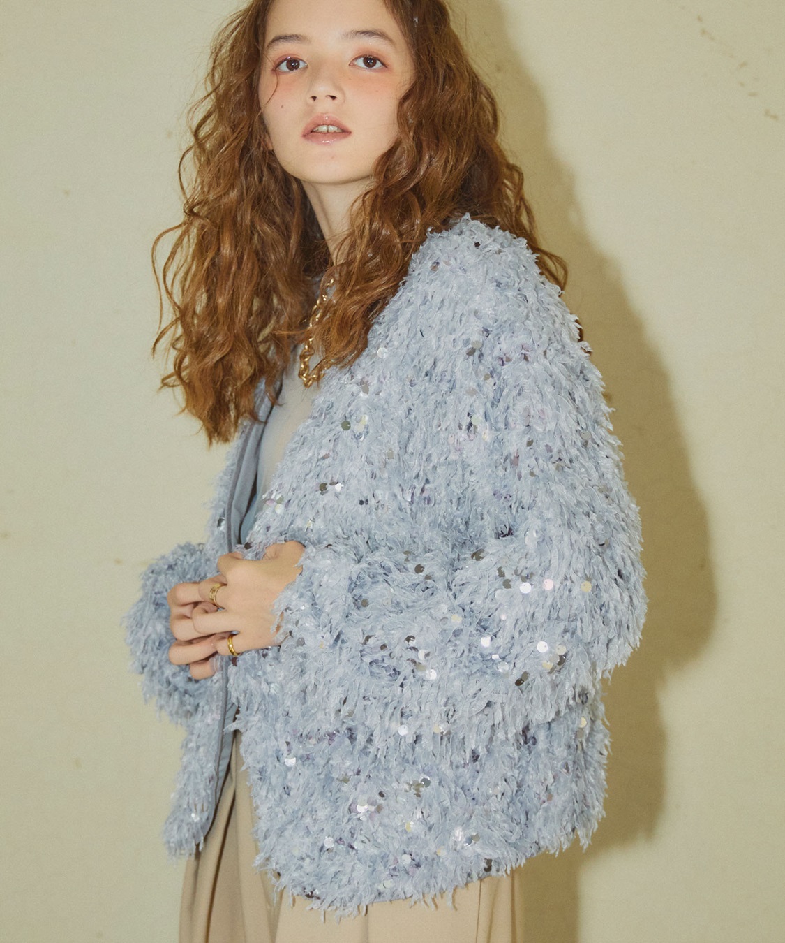 ELLEgirl スパンコールフェザーカーディガン_sub_17