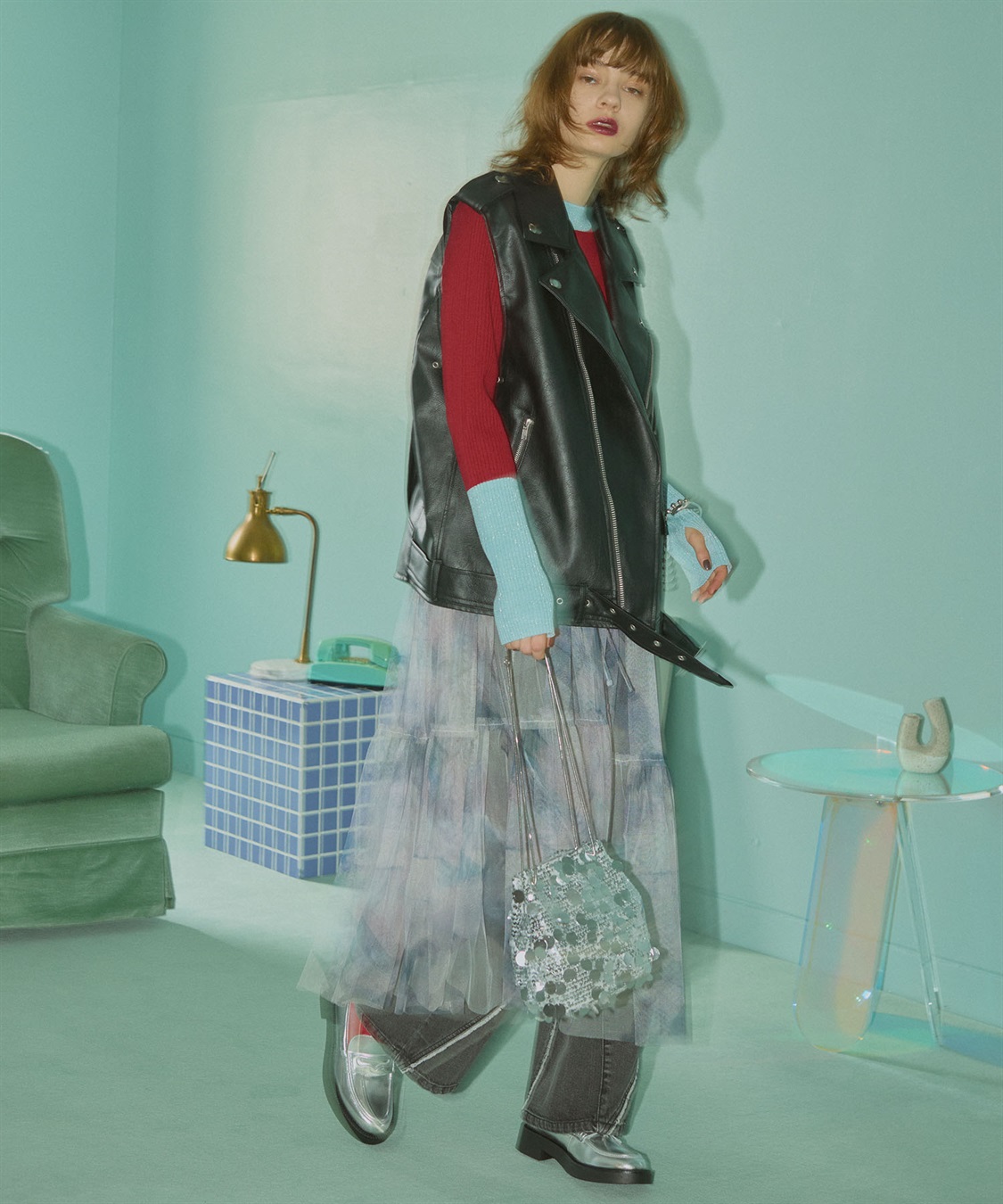 ELLEgirl 配色ラメリブハイネックニットトップス_sub_12