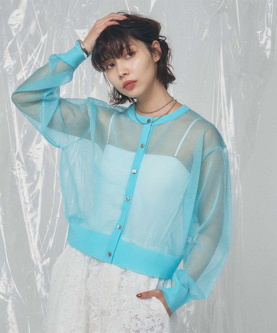 ELLEgirl シアーニットカーディガン_sub_3