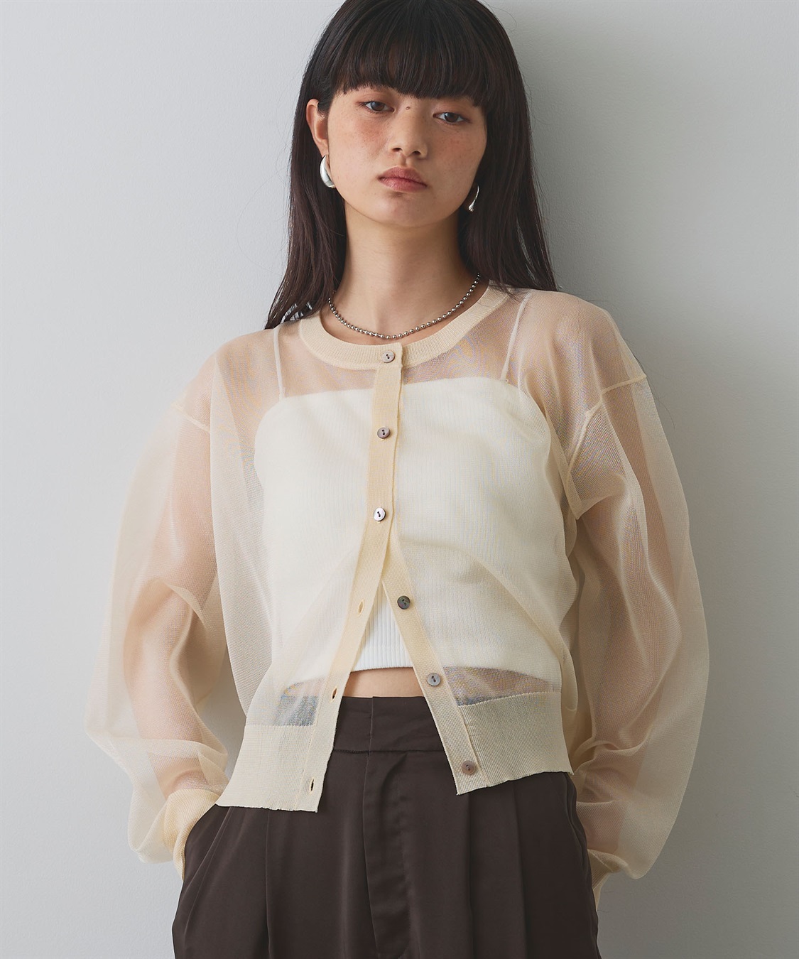 ELLEgirl シアーニットカーディガン_sub_4