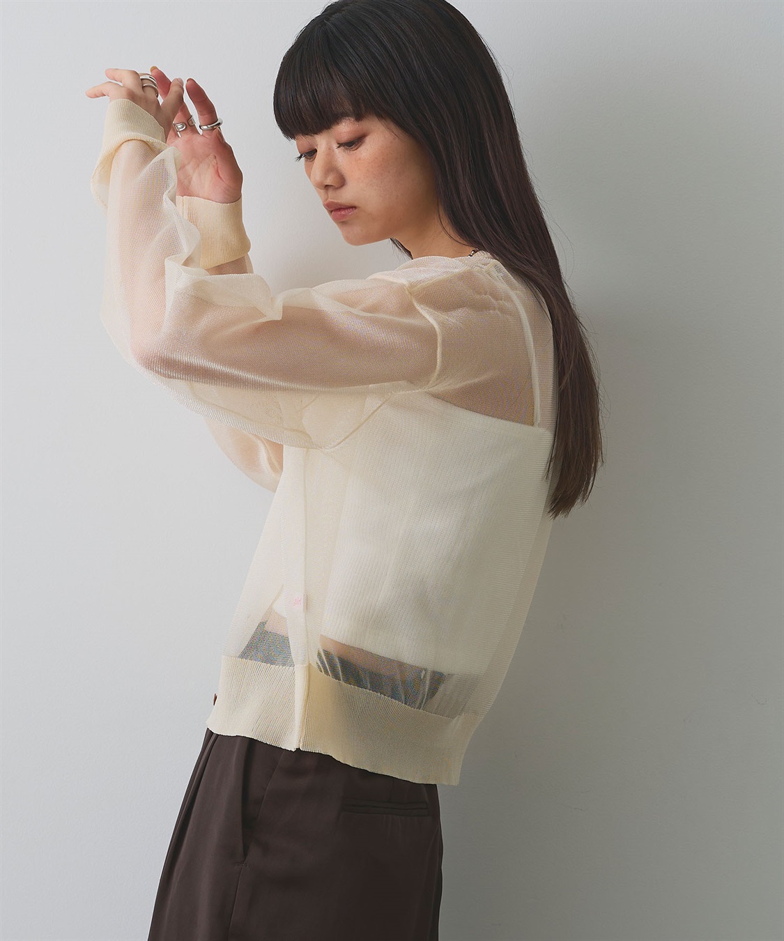 ELLEgirl シアーニットカーディガン_sub_6