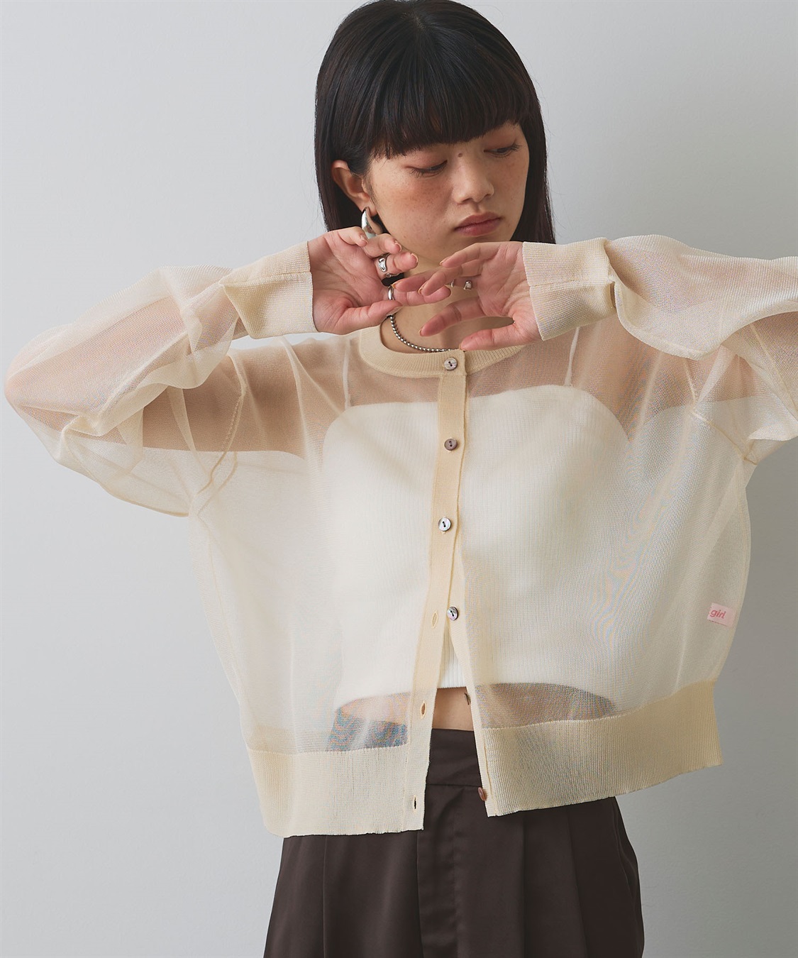 ELLEgirl シアーニットカーディガン_sub_7