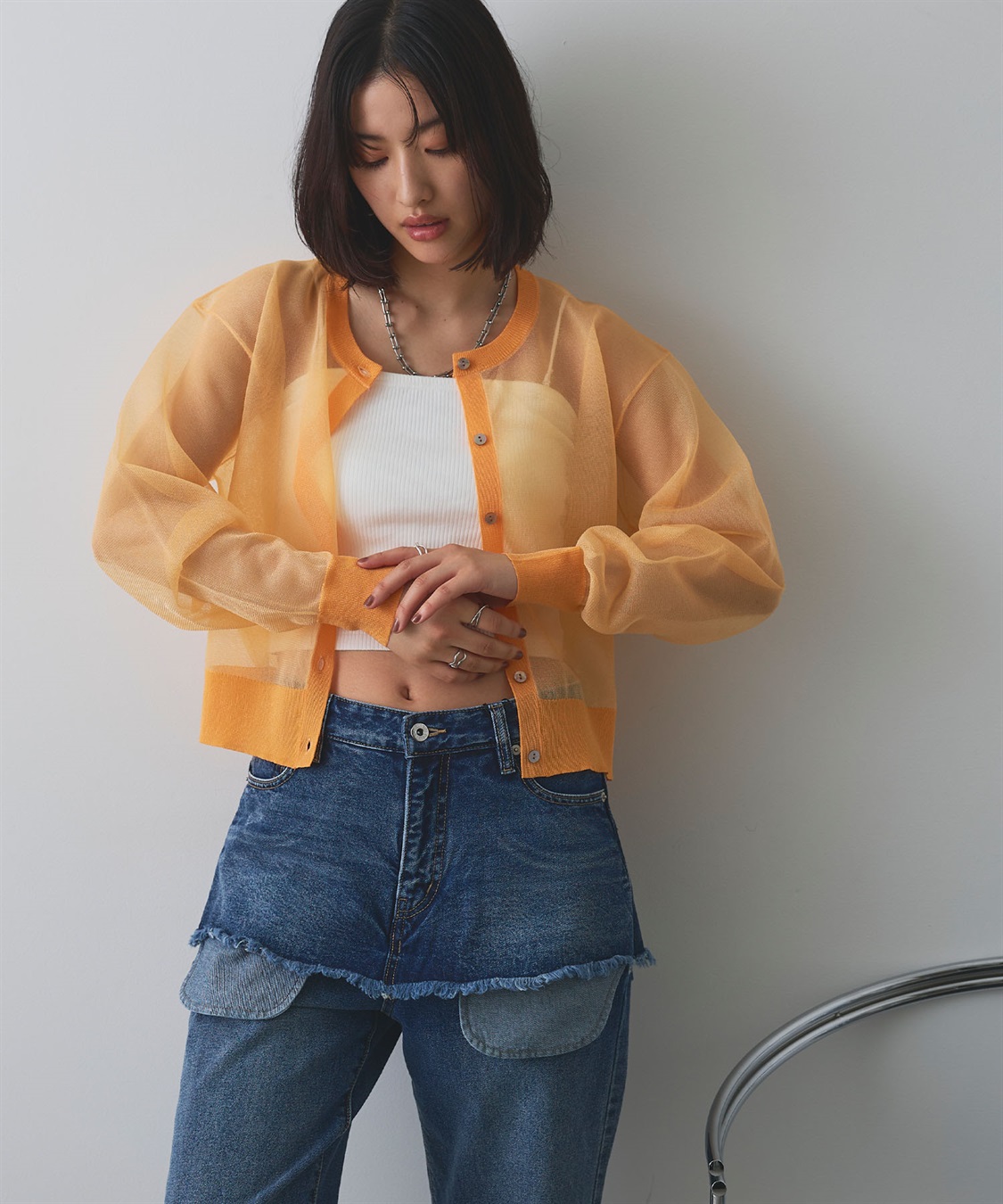 ELLEgirl シアーニットカーディガン_sub_14