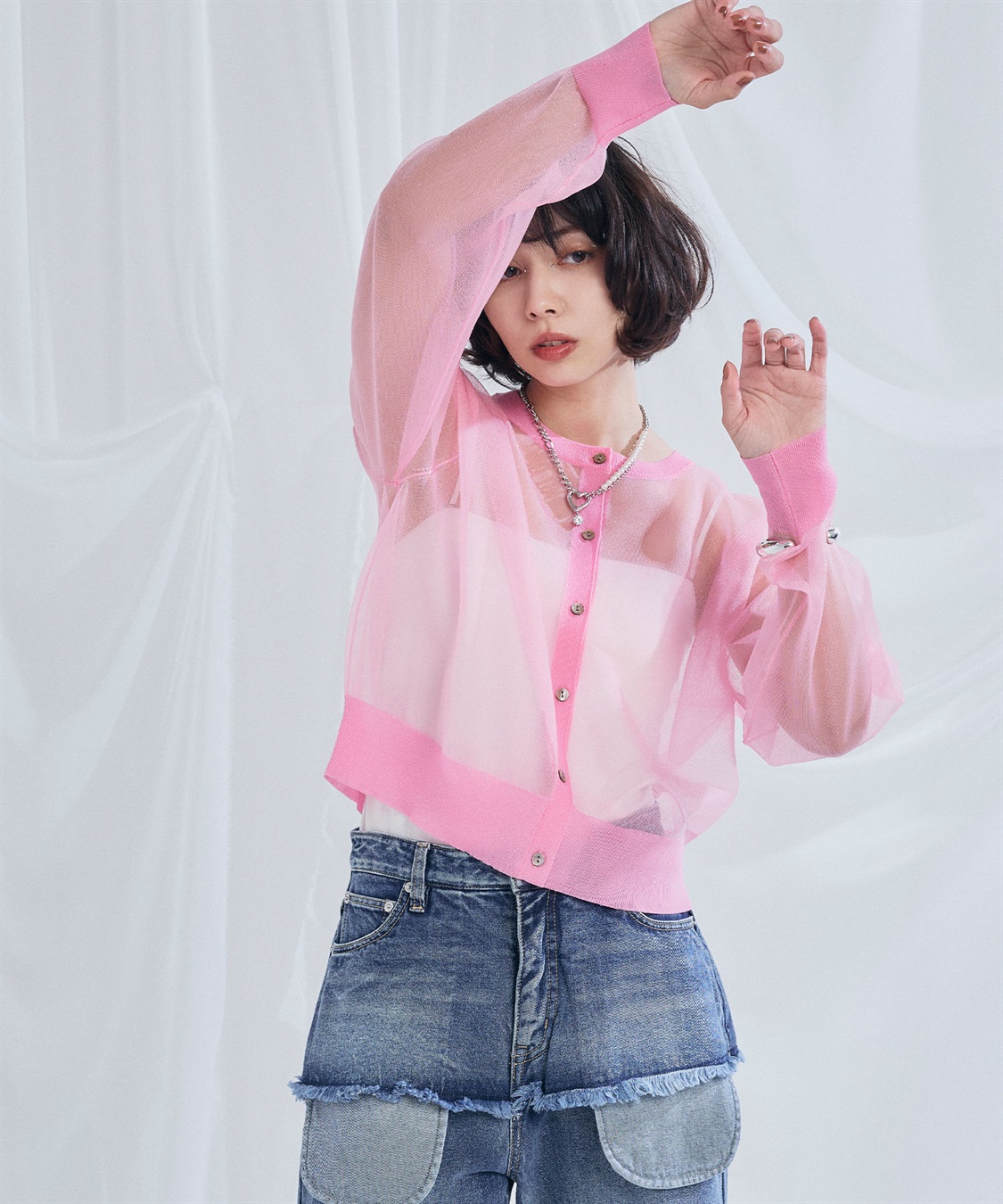 ELLEgirl シアーニットカーディガン_sub_20