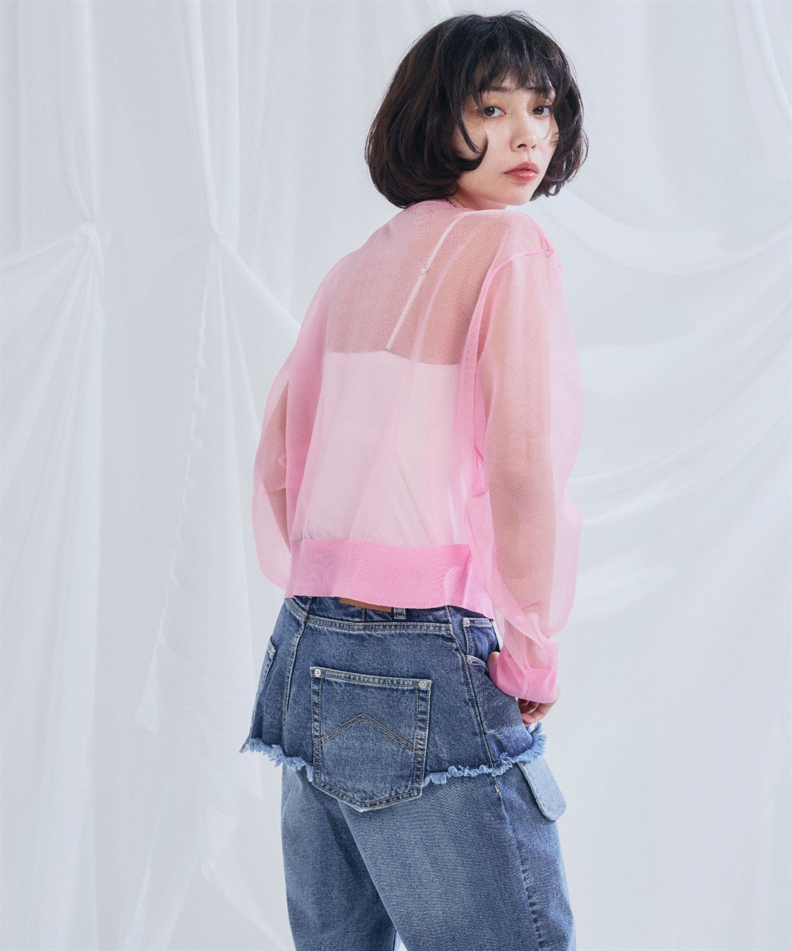 ELLEgirl シアーニットカーディガン_sub_21