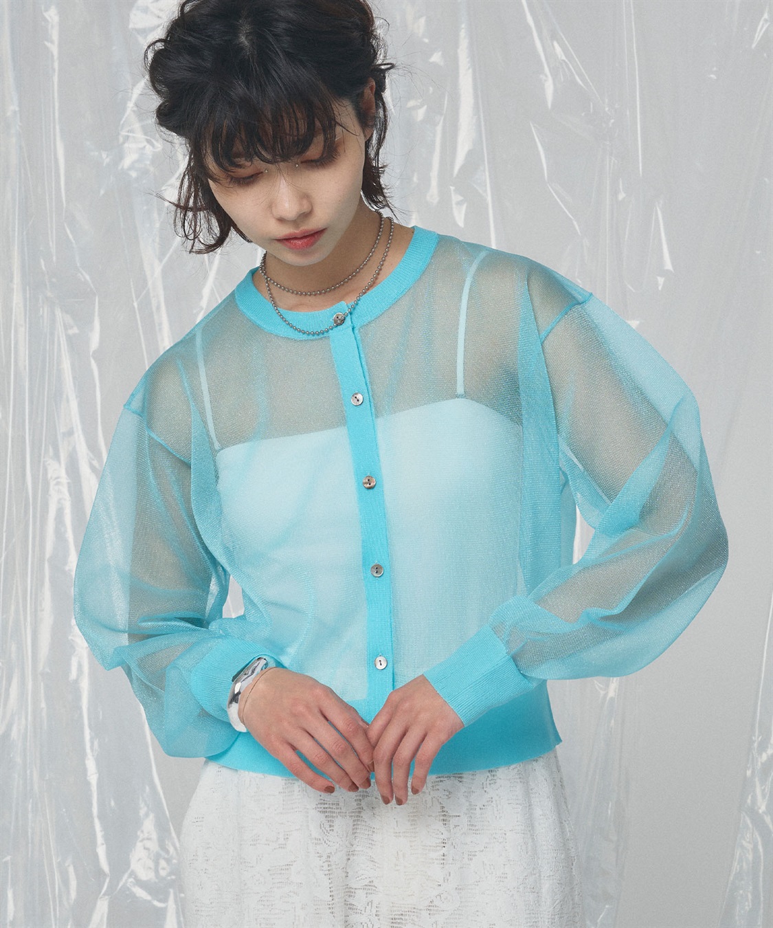 ELLEgirl シアーニットカーディガン_sub_23