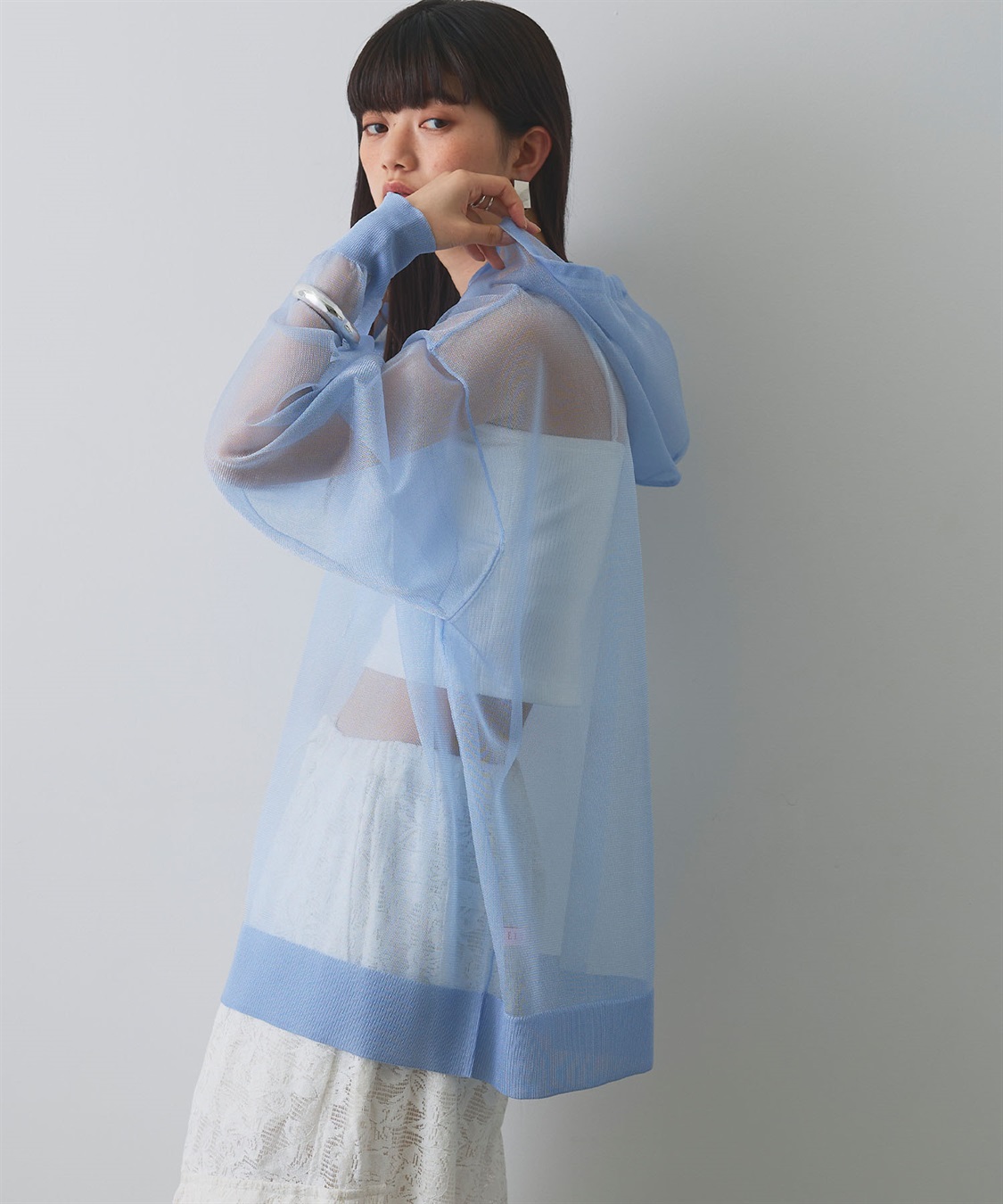 ELLEgirl シアーニットフード付プルオーバー_sub_6