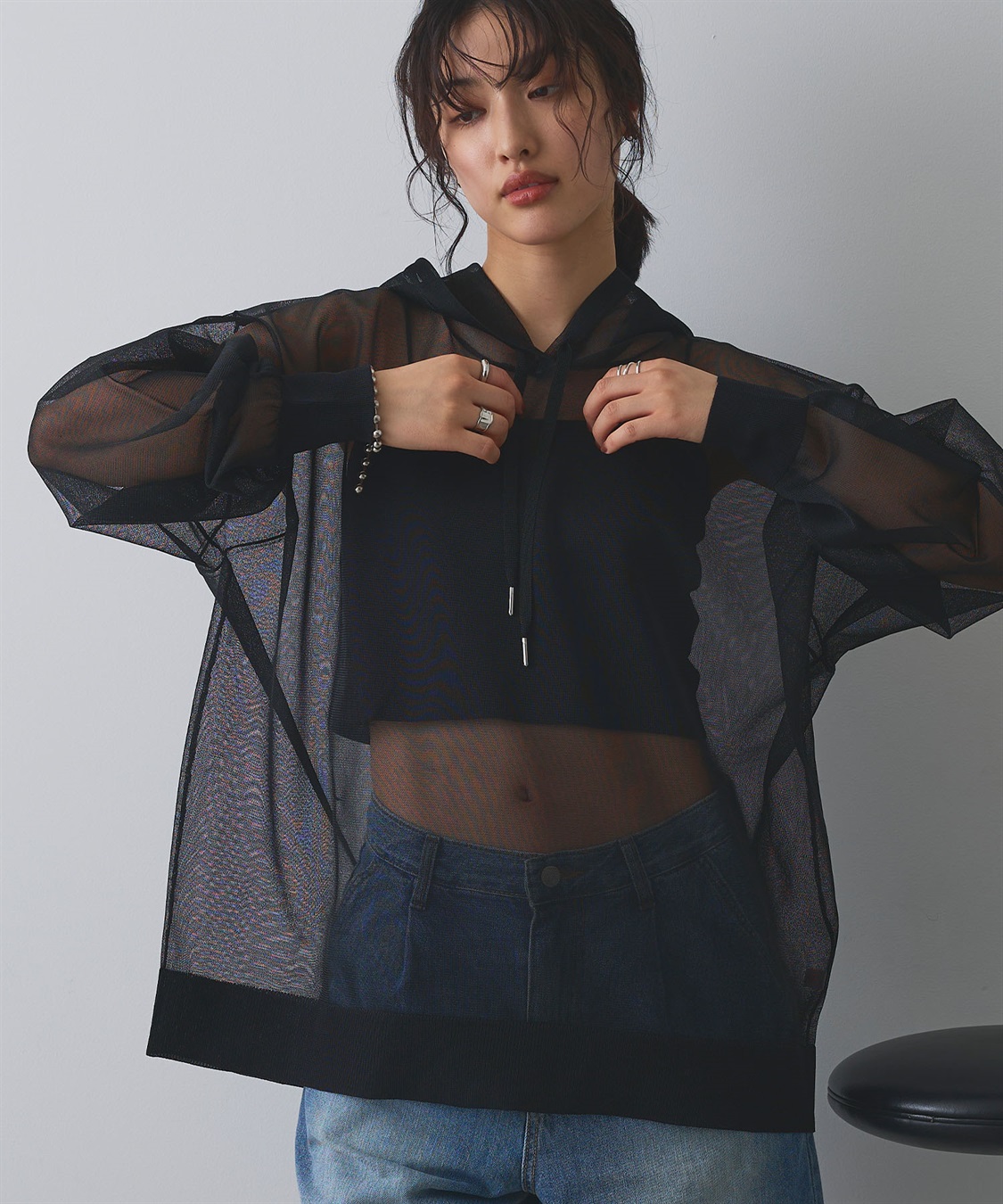 ELLEgirl シアーニットフード付プルオーバー_sub_13