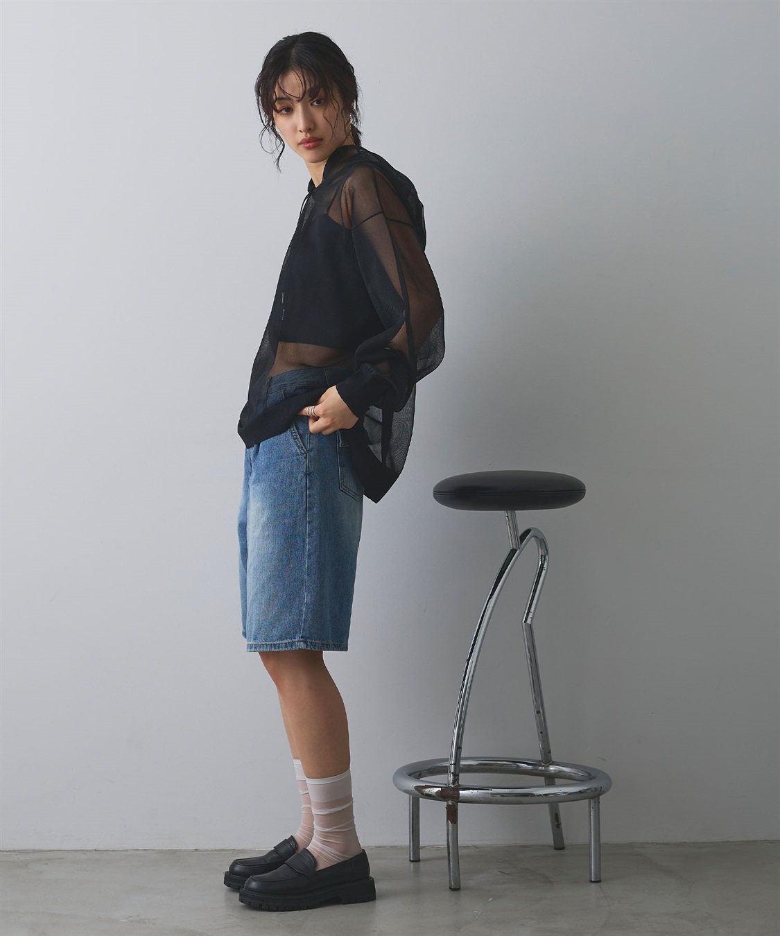 ELLEgirl シアーニットフード付プルオーバー_sub_20