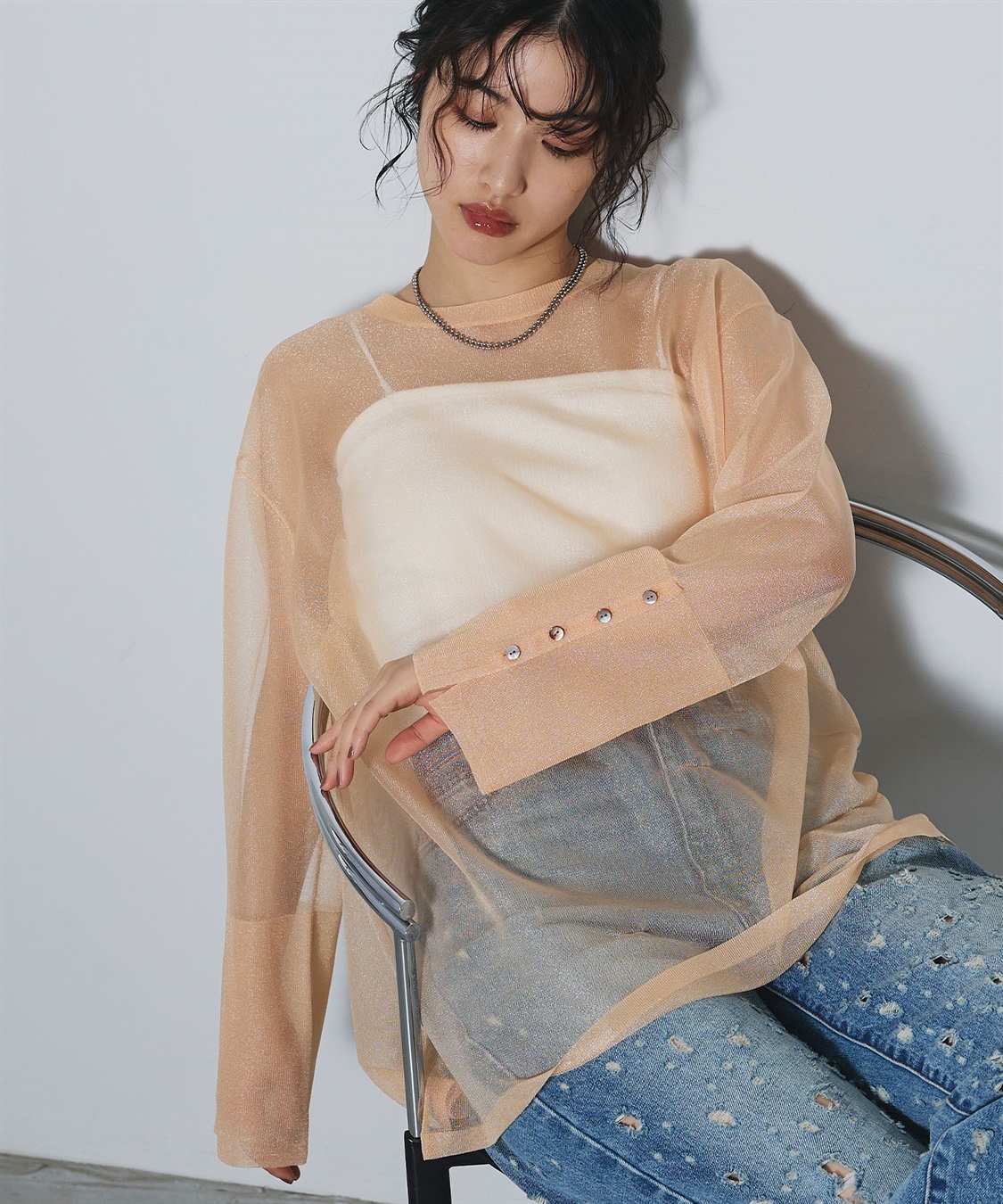 ELLEgirl シアーニットチュニック_sub_9