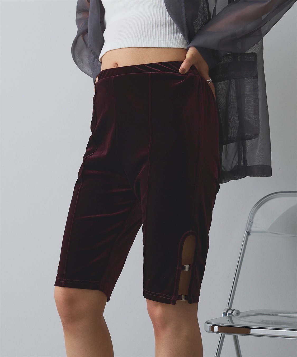 ELLEgirl ベロアハーフレギンス_sub_7