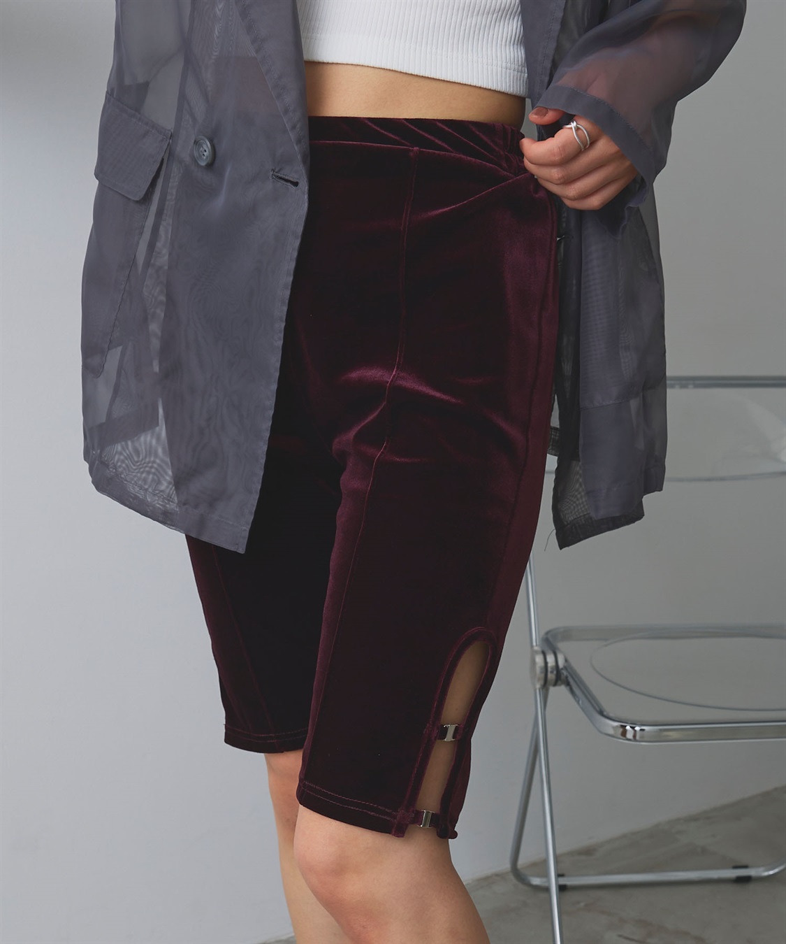 ELLEgirl ベロアハーフレギンス_sub_8