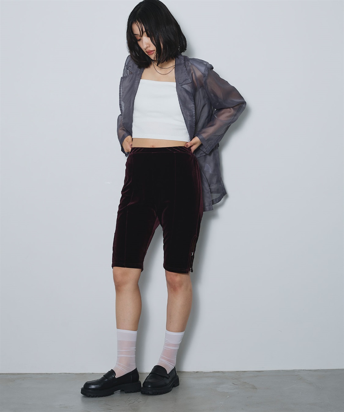 ELLEgirl ベロアハーフレギンス_sub_10