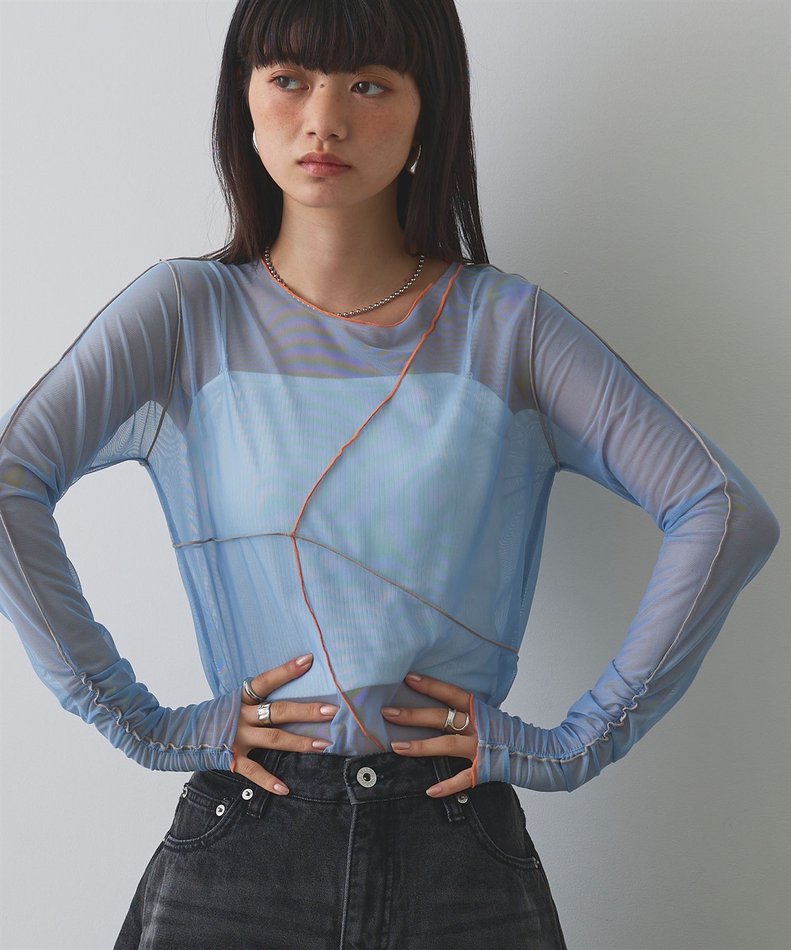 ELLEgirl 配色メローデザインシアートップス_sub_3