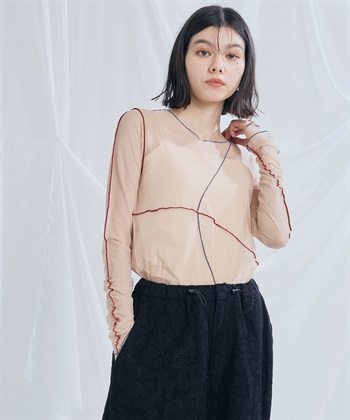 ELLEgirl 配色メローデザインシアートップス_subthumb_3