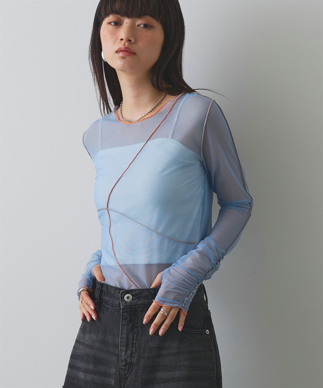 ELLEgirl 配色メローデザインシアートップス_sub_4