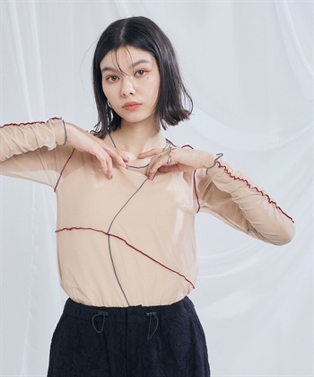 ELLEgirl 配色メローデザインシアートップス_subthumb_4