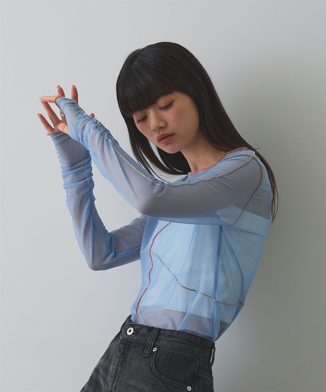 ELLEgirl 配色メローデザインシアートップス_sub_5