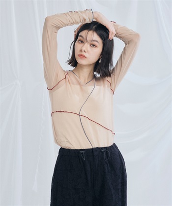 ELLEgirl 配色メローデザインシアートップス_subthumb_5