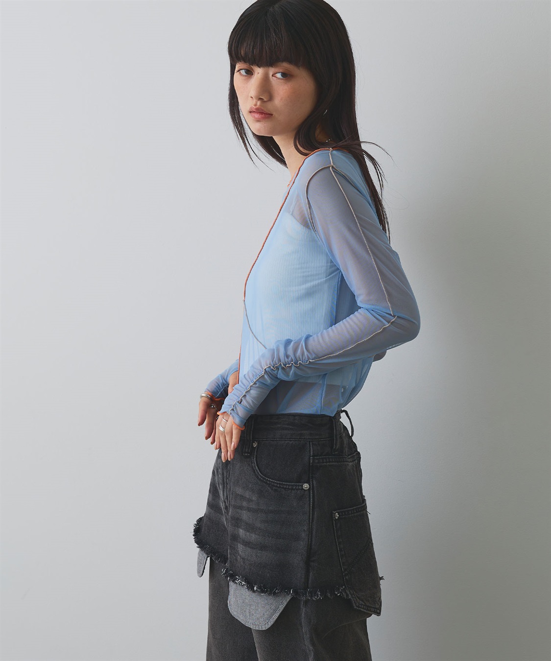 ELLEgirl 配色メローデザインシアートップス_sub_6