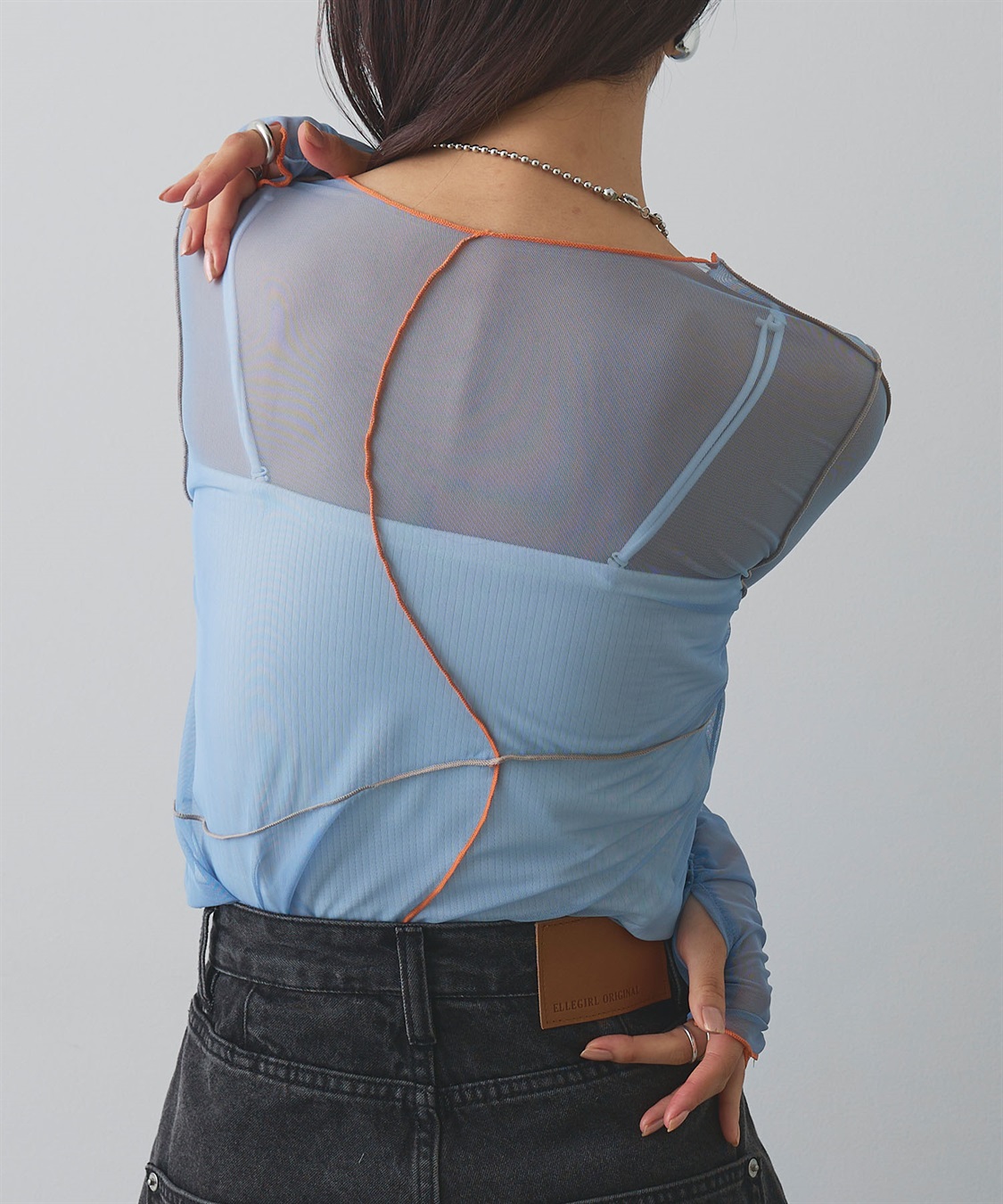 ELLEgirl 配色メローデザインシアートップス_sub_8