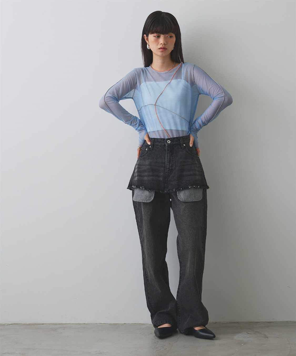 ELLEgirl 配色メローデザインシアートップス_sub_10