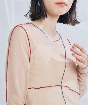ELLEgirl 配色メローデザインシアートップス_subthumb_12