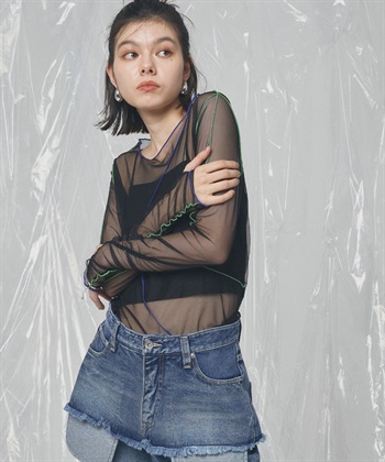 ELLEgirl 配色メローデザインシアートップス_subthumb_15