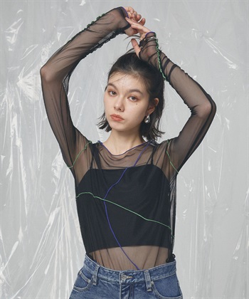 ELLEgirl 配色メローデザインシアートップス_subthumb_19