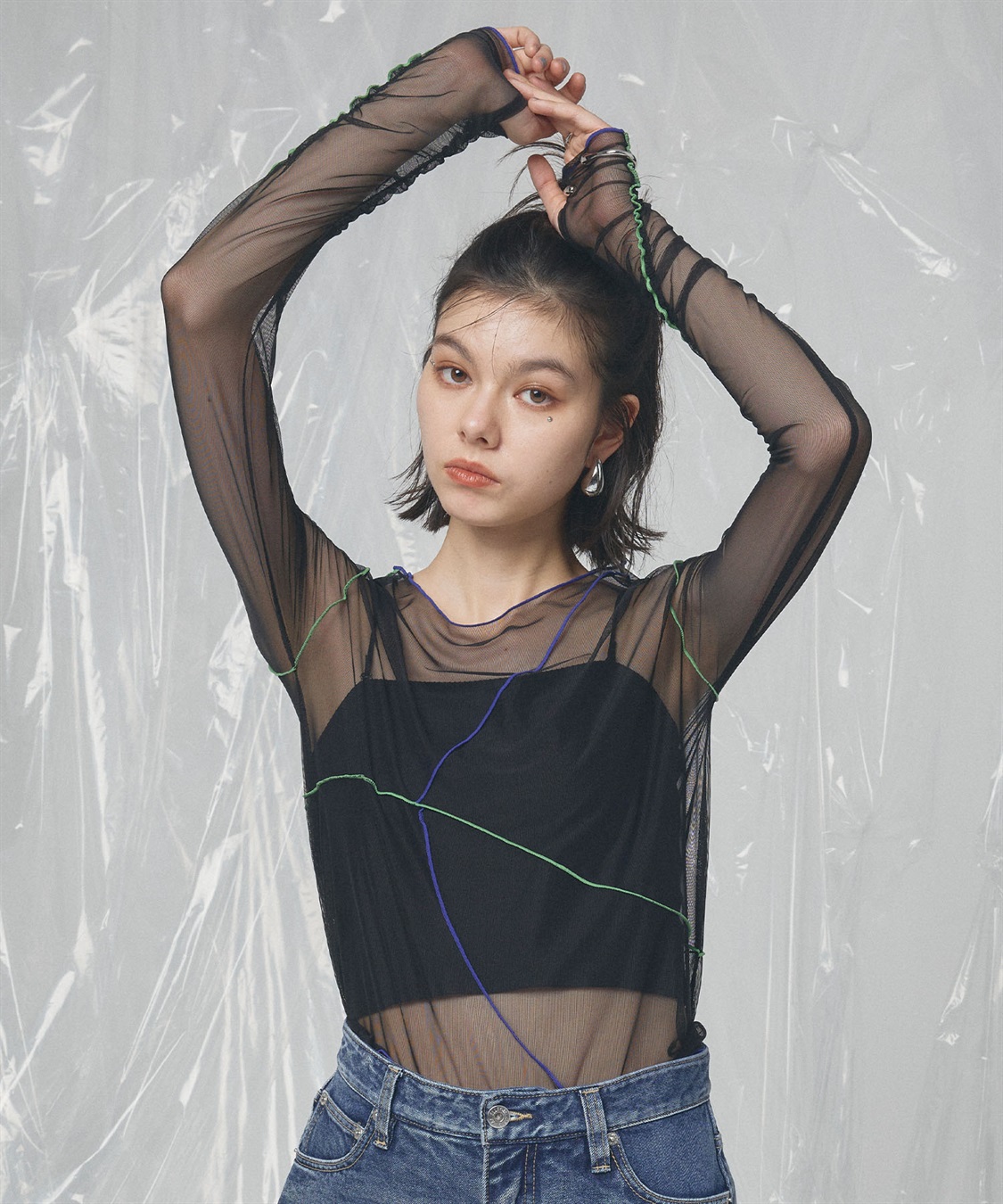 ELLEgirl 配色メローデザインシアートップス_sub_26