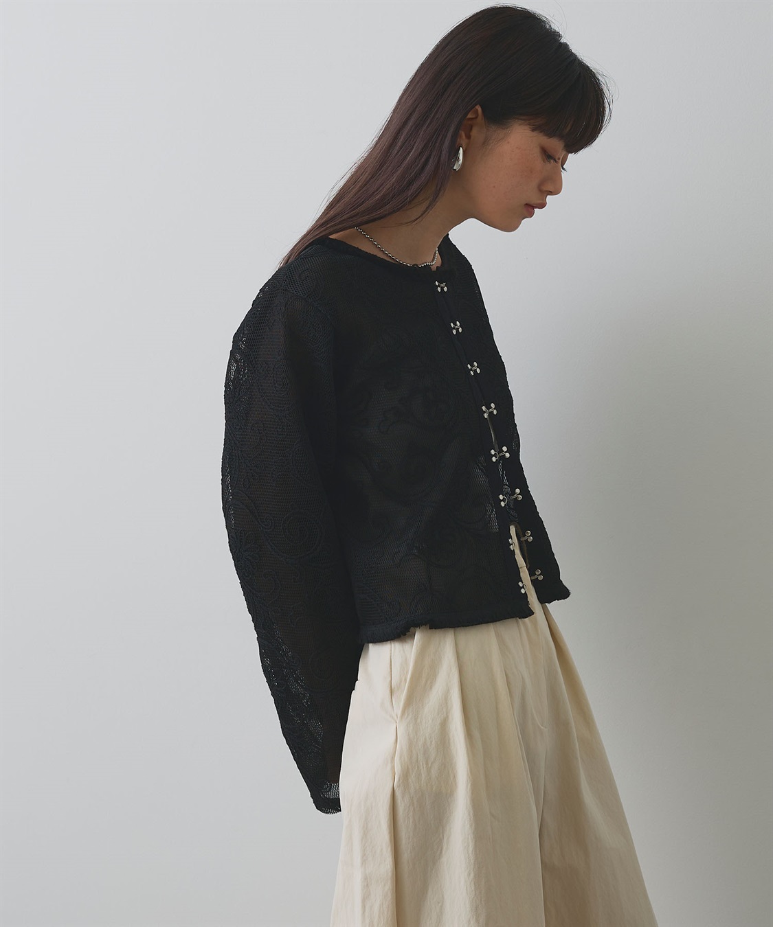 ELLEgirl コード刺繍メッシュカーディガン_sub_17