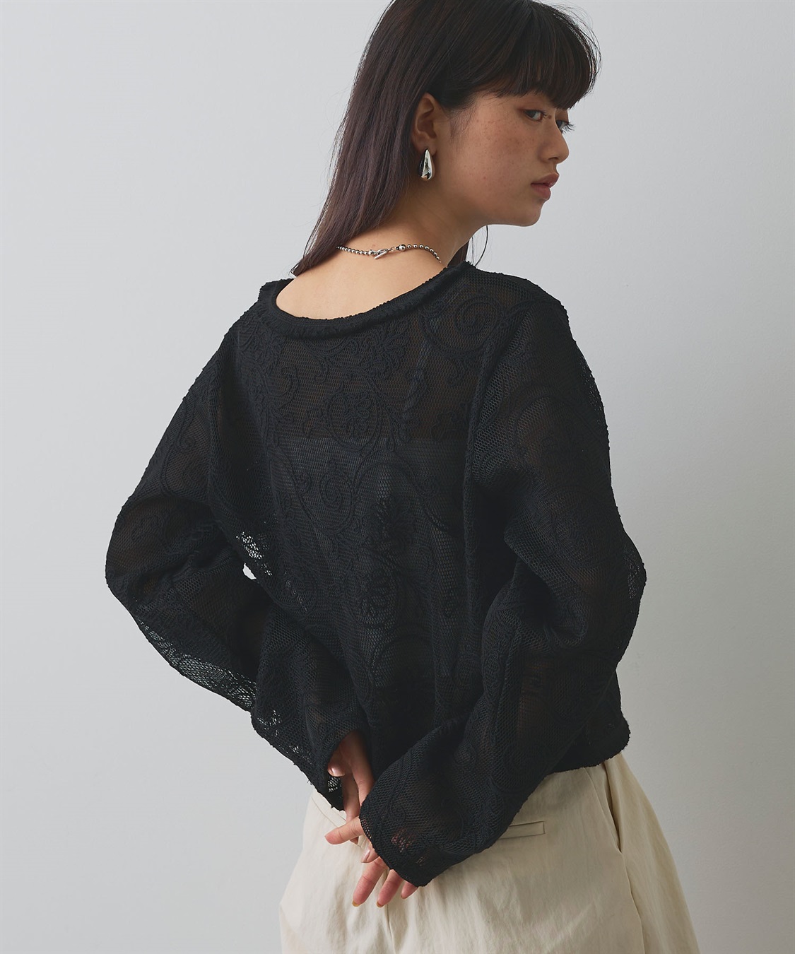 ELLEgirl コード刺繍メッシュカーディガン_sub_18