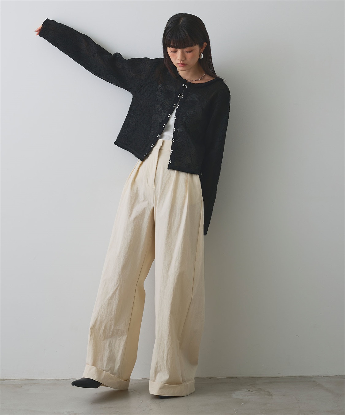 ELLEgirl コード刺繍メッシュカーディガン_sub_19