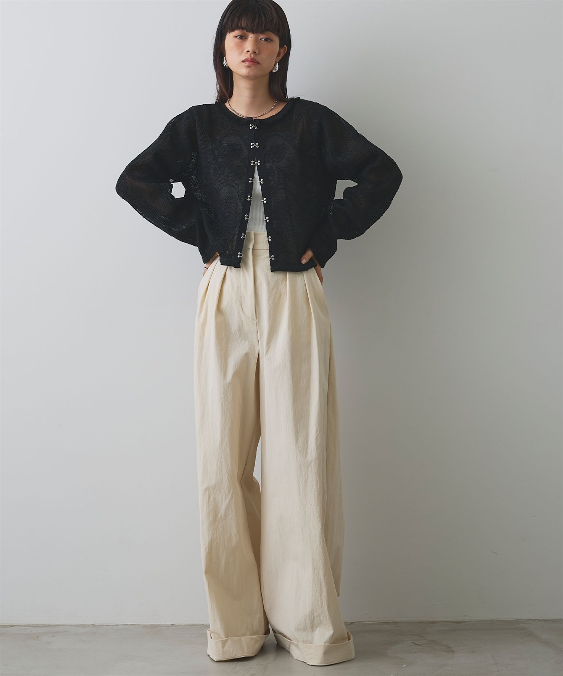 ELLEgirl コード刺繍メッシュカーディガン_sub_20