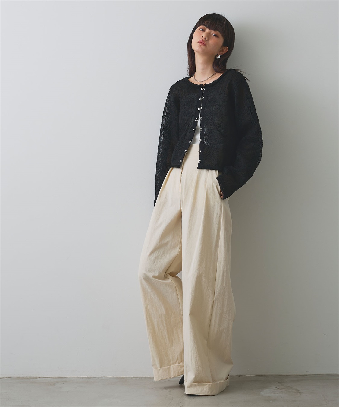 ELLEgirl コード刺繍メッシュカーディガン_sub_21