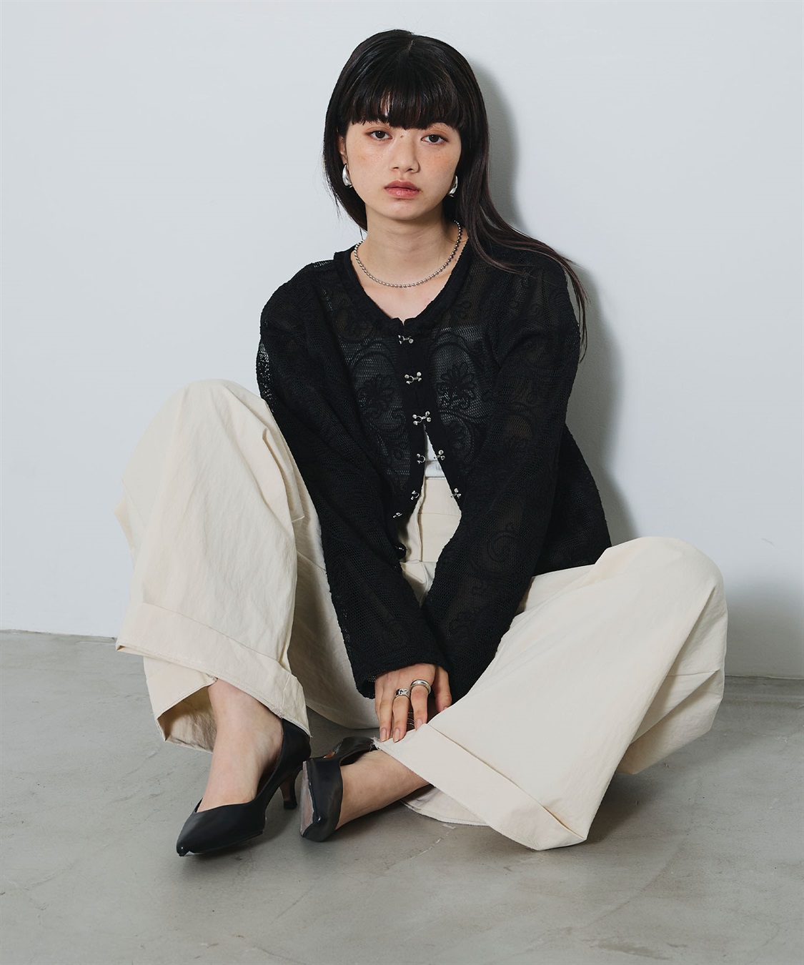 ELLEgirl コード刺繍メッシュカーディガン_sub_26