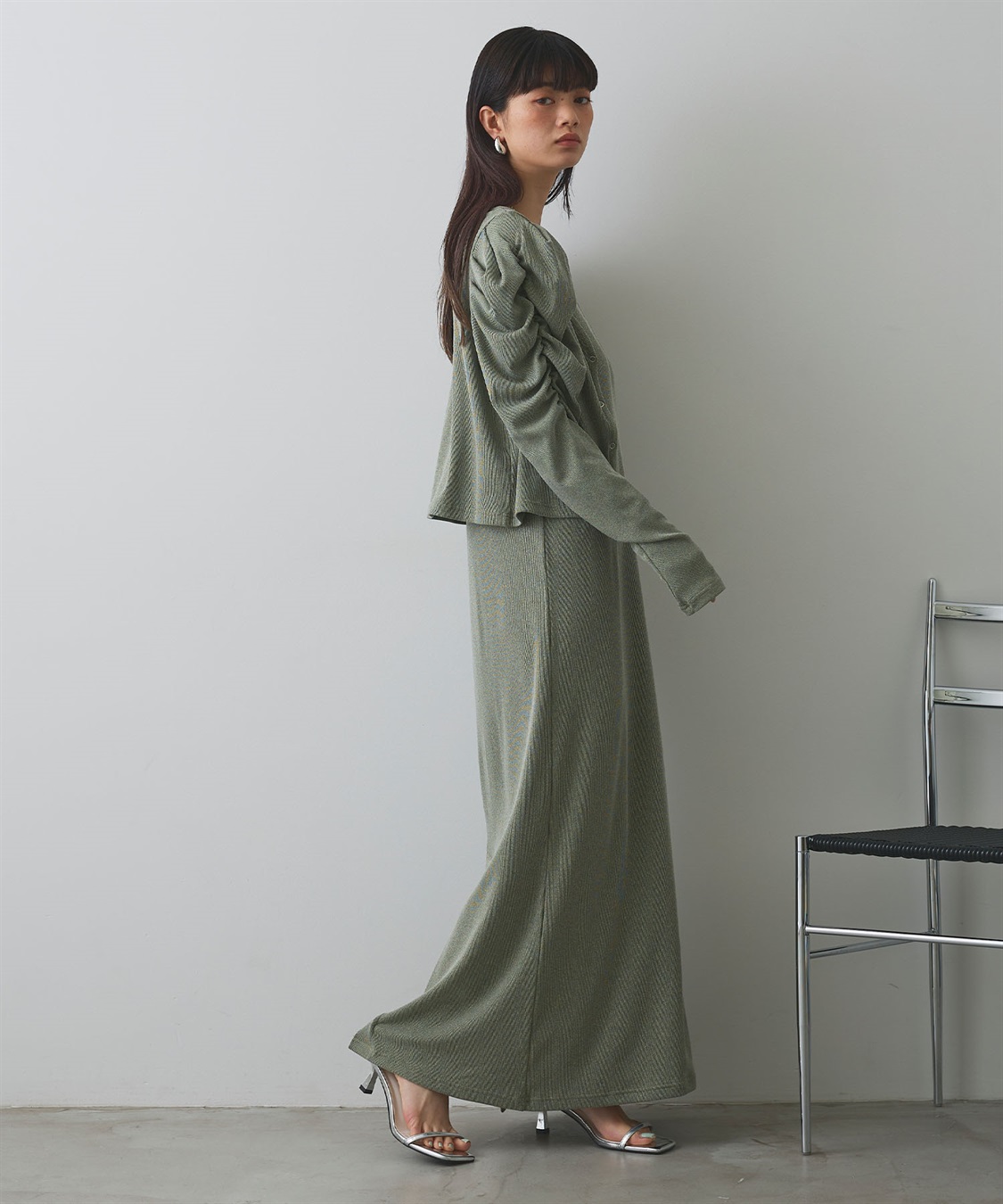 ELLEgirl パフスリーブカーディガンアンサンブルワンピース_sub_5