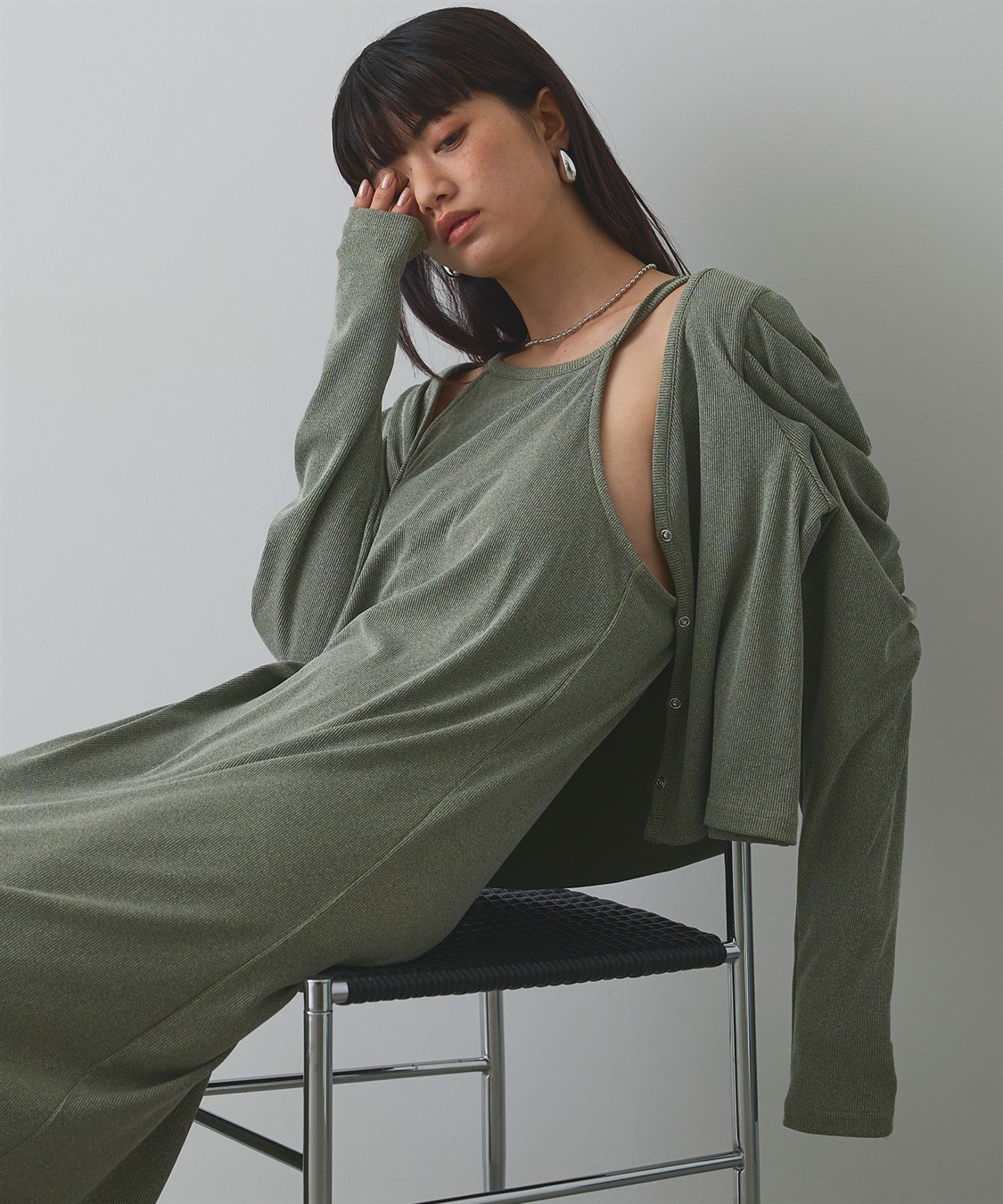 ELLEgirl パフスリーブカーディガンアンサンブルワンピース_sub_7