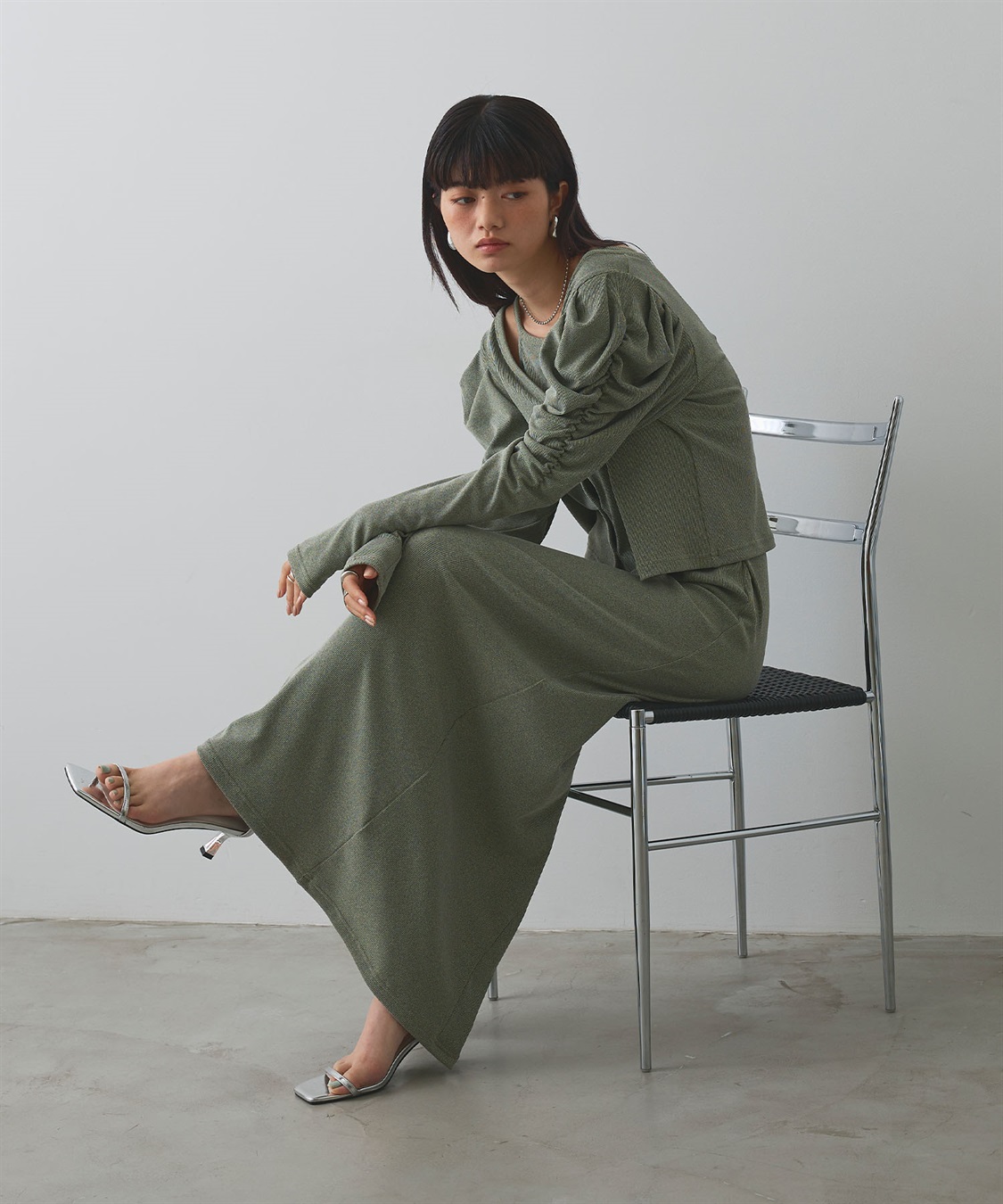 ELLEgirl パフスリーブカーディガンアンサンブルワンピース_sub_10