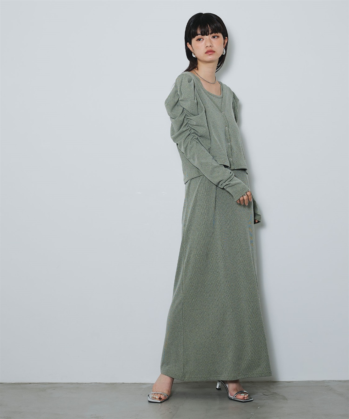 ELLEgirl パフスリーブカーディガンアンサンブルワンピース_sub_12