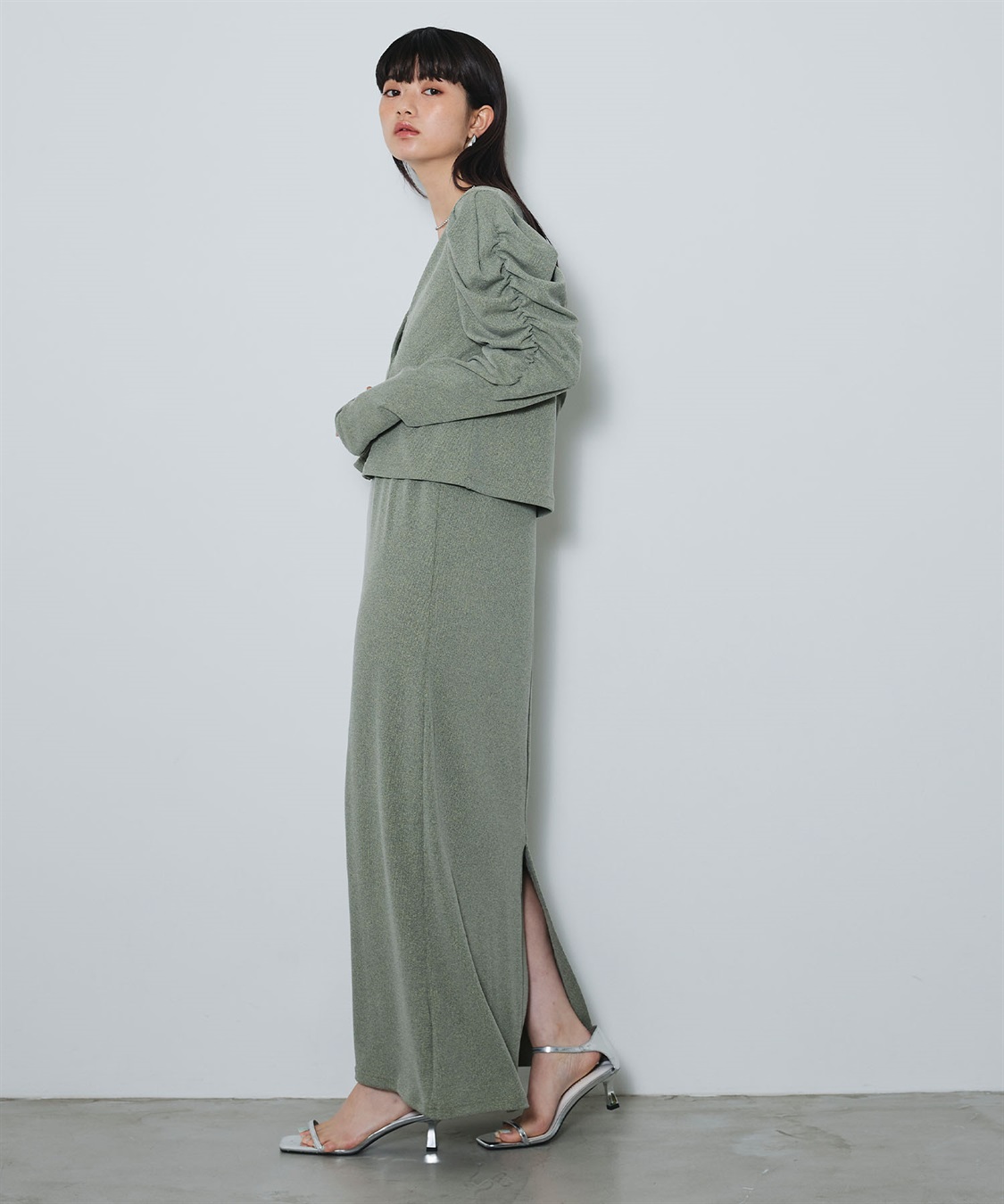 ELLEgirl パフスリーブカーディガンアンサンブルワンピース_sub_15