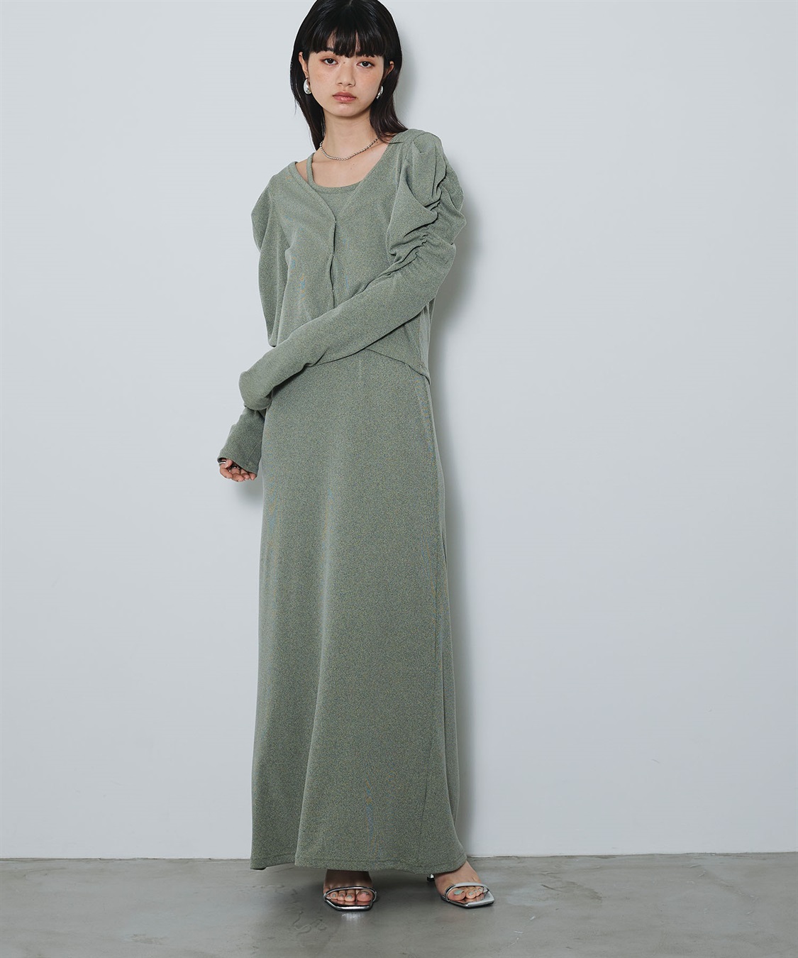 ELLEgirl パフスリーブカーディガンアンサンブルワンピース_sub_16