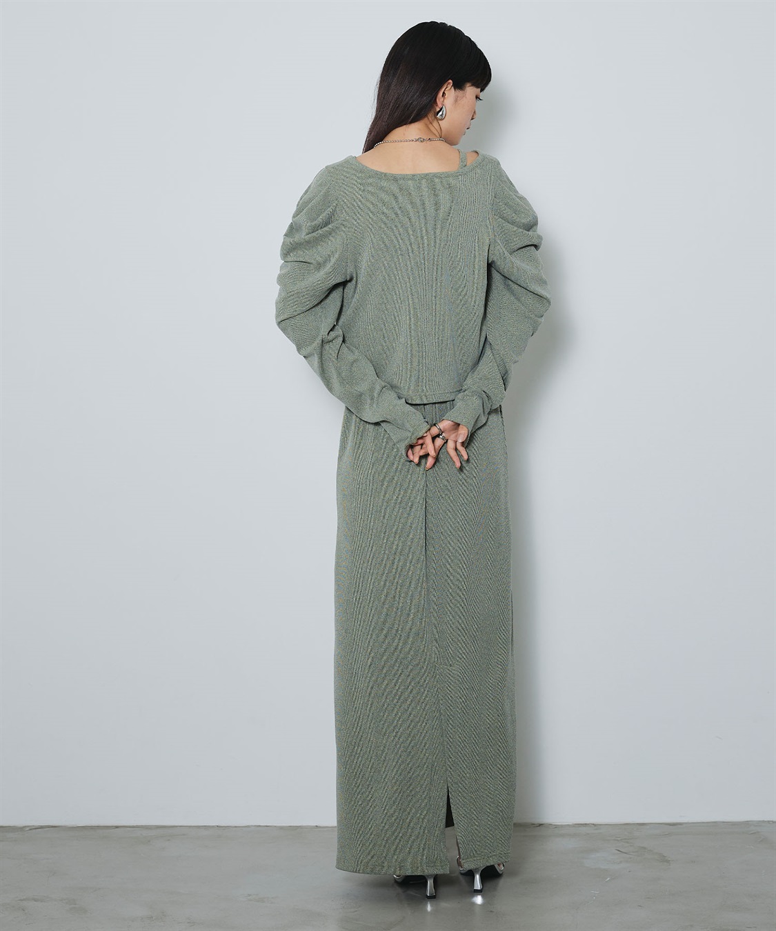 ELLEgirl パフスリーブカーディガンアンサンブルワンピース_sub_17