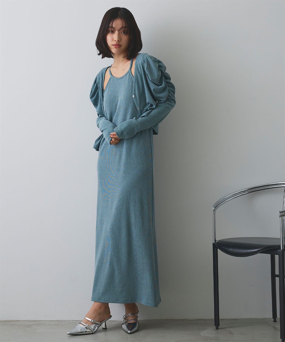 ELLEgirl パフスリーブカーディガンアンサンブルワンピース_sub_21