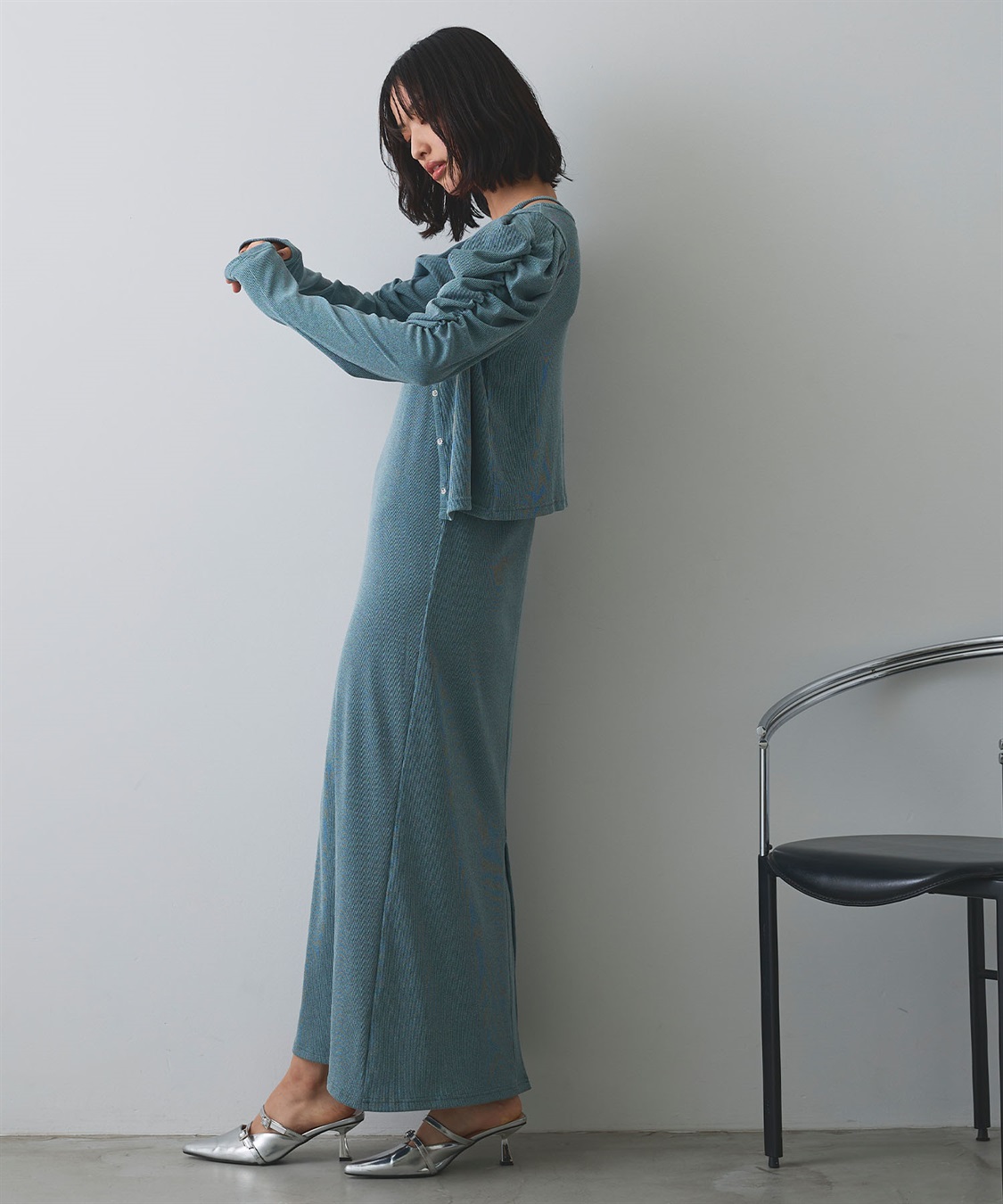 ELLEgirl パフスリーブカーディガンアンサンブルワンピース_sub_22