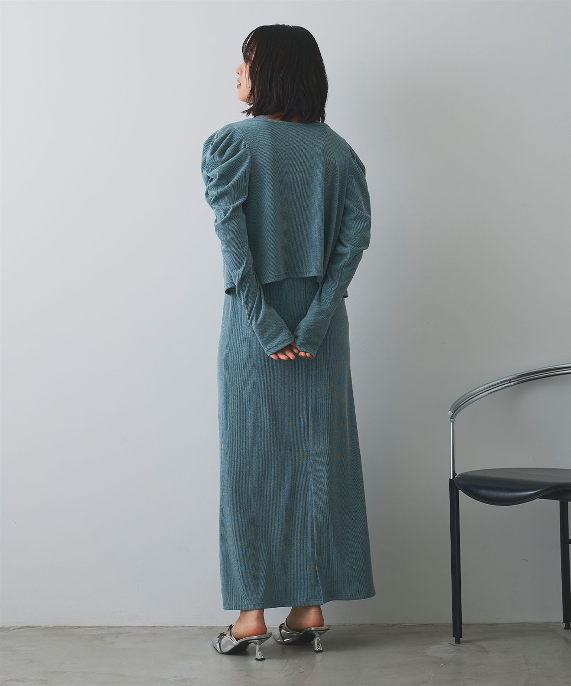 ELLEgirl パフスリーブカーディガンアンサンブルワンピース_sub_23