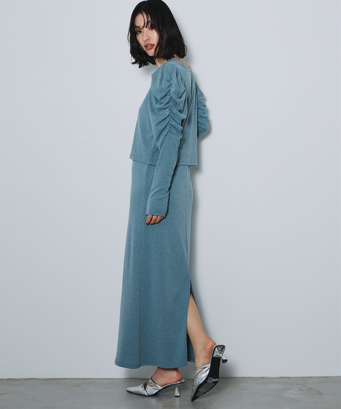 ELLEgirl パフスリーブカーディガンアンサンブルワンピース_sub_28