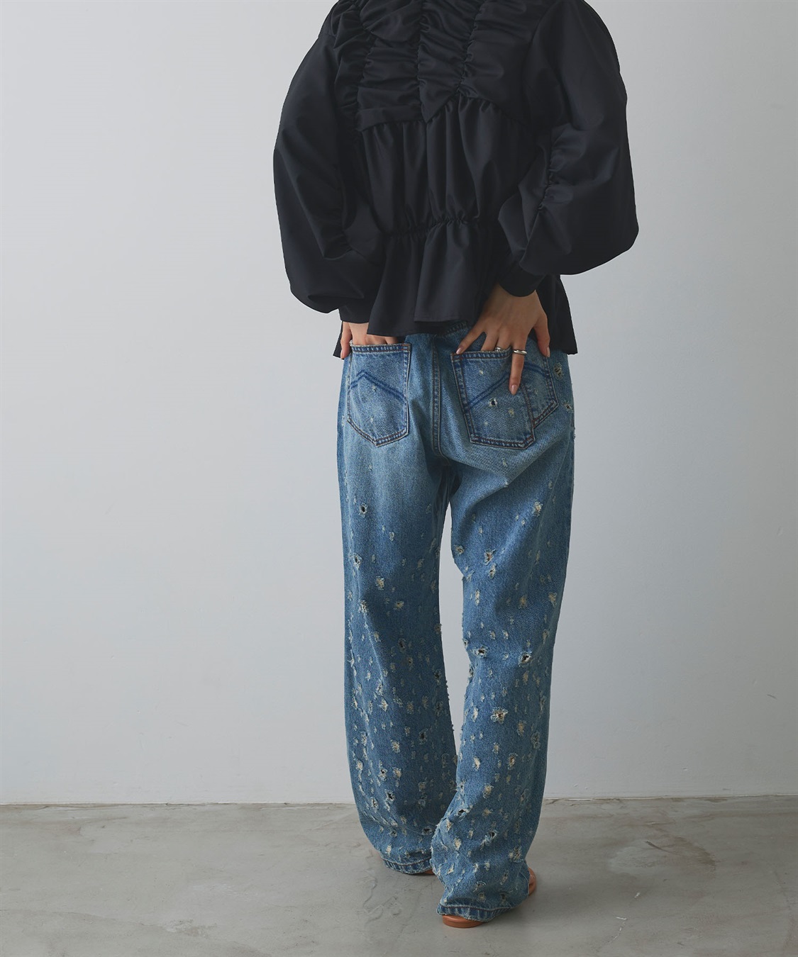 ELLEgirl ダメージクラッシュデニムパンツ_sub_7