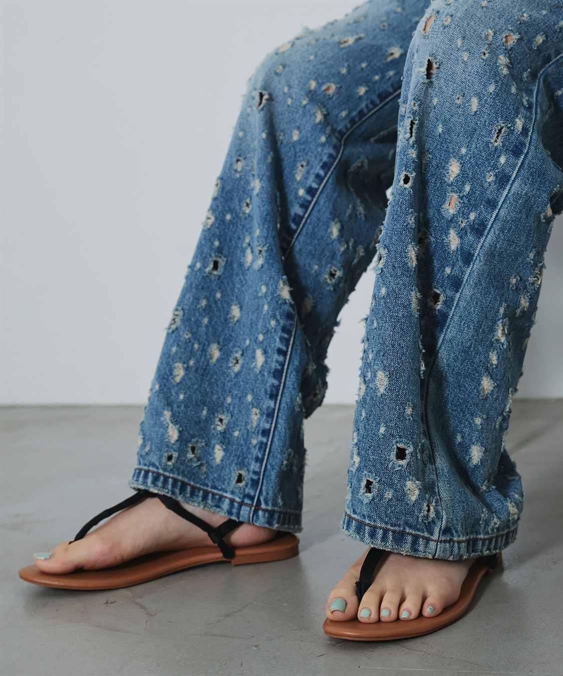 ELLEgirl ダメージクラッシュデニムパンツ_sub_13